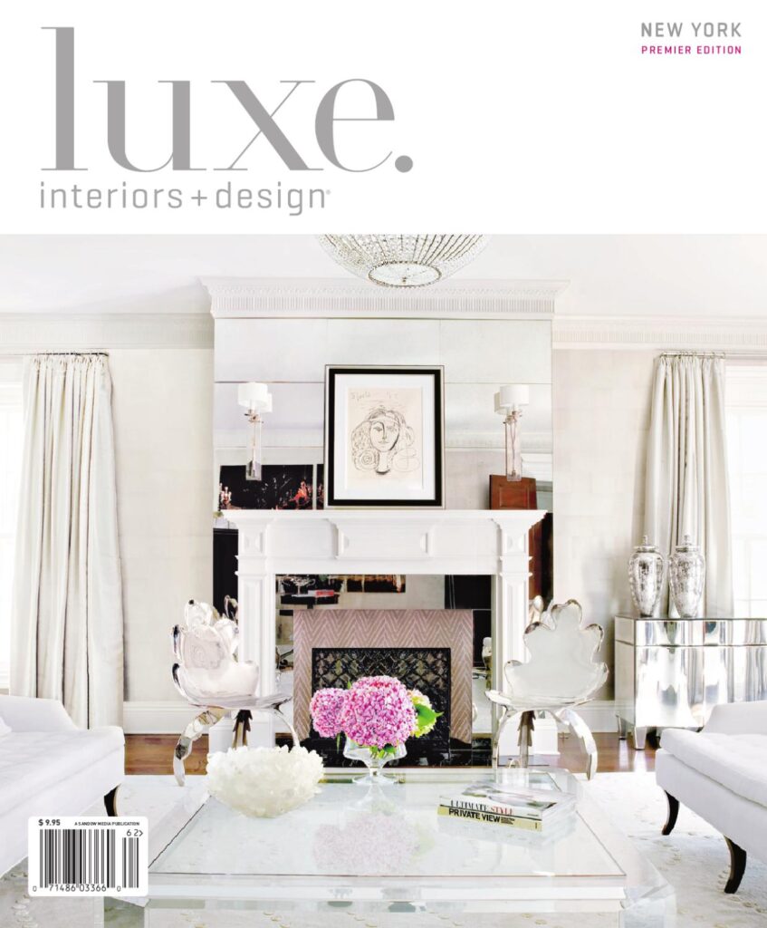 cover of the new york premier edition of luxe interiors and design magazine