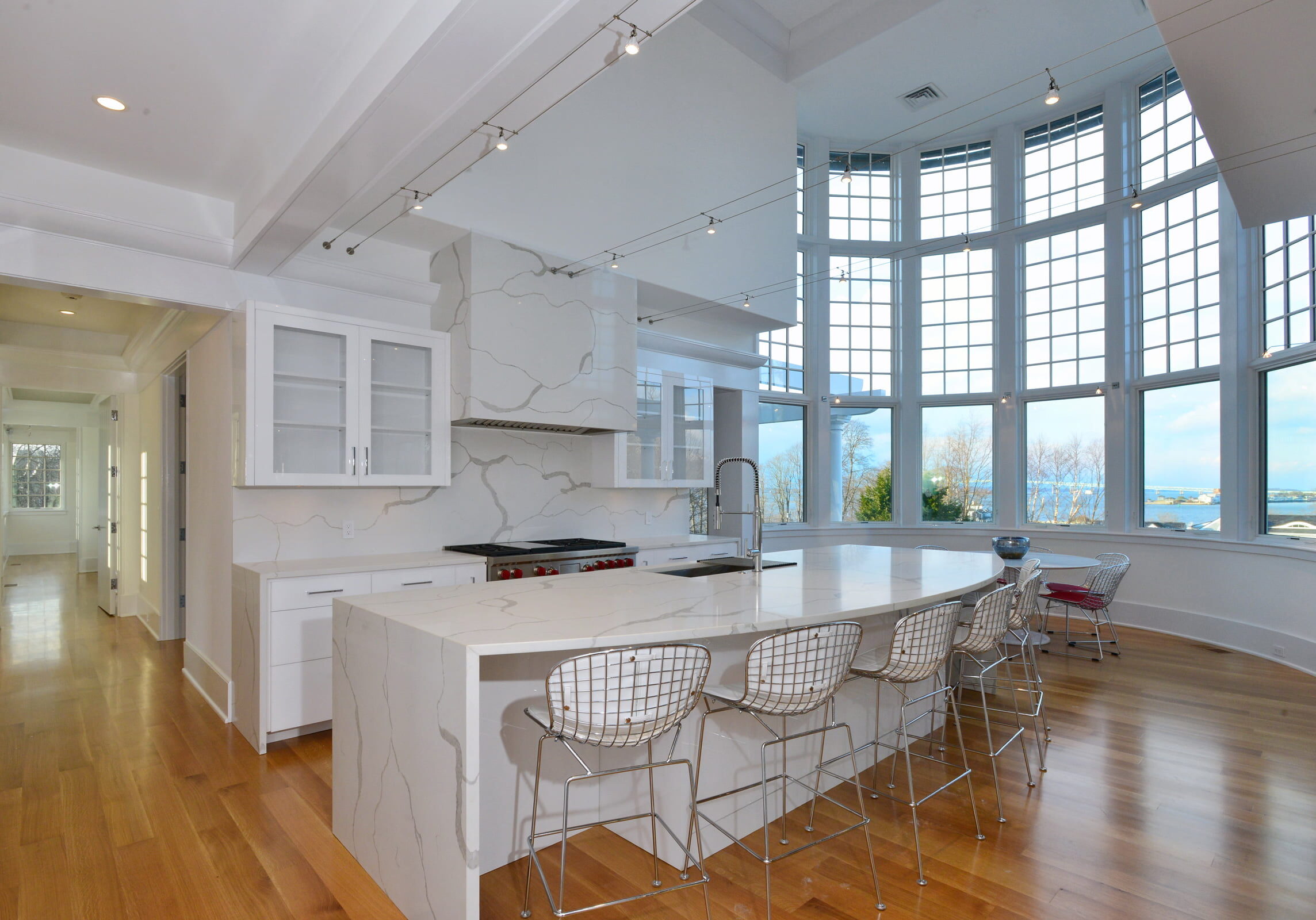 Interior kitchen of Newport Rhode Island waterfront home